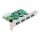 PCI-Express x1 card, USB 3.0, 4xType A ports