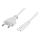 Unearthed power cable, CEE 7/16 to IEC 60320 C7, 0.5m, white