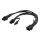 PCIe-virtakaapeli, 6-pin - 2x 8-pin, 0,3m, musta