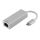 DELTACO PRIME USB-C-verkkosovitin, Gigabit, RJ45, alumiinia, hop