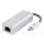 USB C Network Adapter, Gigabit, RJ45, white bag, silver