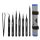 Kingsdun tip set, 8 parts, ESD, tweezers, black