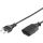 Extension cable, straight CEE 7/16 to Euro socket, 2m, black