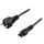Device cable, straight CEE 7/7 - straight IEC C5, 1m, black