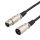 XLR audio cable, 3-pin male, 3-pin female, 1m, black