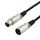 XLR audio cable, 3-pin male, 3-pin female, 10m, black