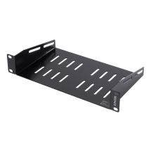 10" kiinteä hylly, 1U, 136mm syvä, musta