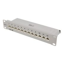 10" patch panel, 12xRJ45, Cat6a, STP, 10Gbps