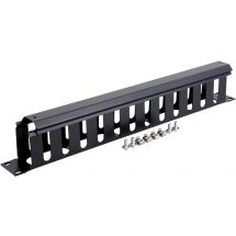 19" cable gland panel with cover plate, 1U, black