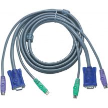 KVM cable, 2xPS/2 ma-ma and 1xHD15 ma-fe, 5m