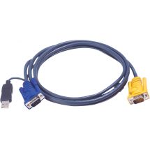 KVM cable, SPHD15 ma to HD15 ma & USB Type A ma, 3m