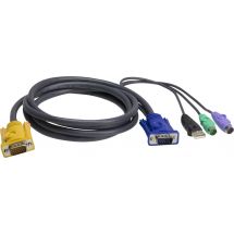 KVM cable SPHD15ma/2x3.5mm 1xUSB A ma/2xPS/2 ma/HD15ma 3m