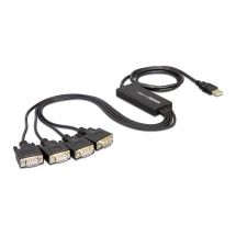 USB 2.0 to 4xSerial adapter 1xUSB Type A ma 4xDB9 ma black