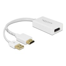 Adapter, HDMI male to DP female, USB Type A male, 0.24m
