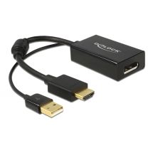 HDMI to Displayport adapter, 4K, HDMI male, DP female, black