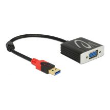 DeLOCK USB 3.0 - VGA-sovitin, 1920x1200, 0,2 m, musta