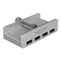 External USB 3.0 4 Port Hub with Locking Screw, silver