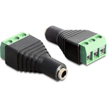 DeLOCK sovitin, 3,5mm stereo na - 3-pin riviliitin, musta