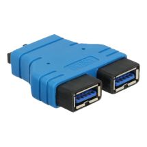 Adapter USB 3.0 pin header female > 2xUSB 3.0 Type-A female