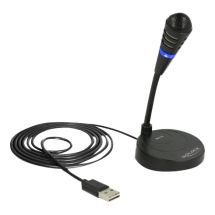 USB Microphone with base and Touch-Mute Button, black