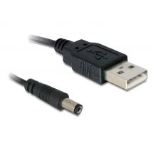 Cable USB Power to DC 5.5 x 2.1 mm Male 1.0m, black