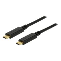 deltaco USB 3.1 Gen1 braided USBA USBC cable 0.25m 60W 3A black
