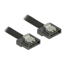 SATA FLEXI cable, 6Gbps, lock clips, 50cm, black