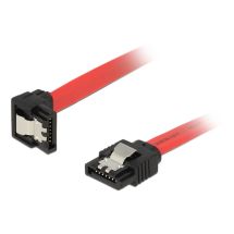 SATA 6 Gb/s Cable straight to downwards angled 20 cm red
