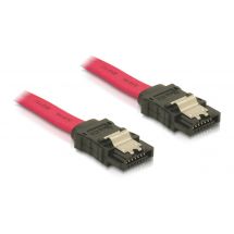 SATA cable, 3Gb/s, clips, 0.5m, red