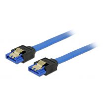 SATA cable, straight plugs, 0.2m, blue