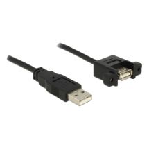 Cable USB 2.0 Type-A ma>USB 2.0 Type-A fe panel-mount, 0,5m
