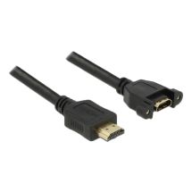 Cable HDMI-A ma to HDMI-A fe panel-mount, 4K at 30 Hz, 0.5 m
