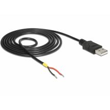 Cable USB 2.0 Type-A male > 2 x open wires power 1.5 m