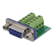 10-pin Terminal Block Adapter, DE-9 female, 10-Pin, green