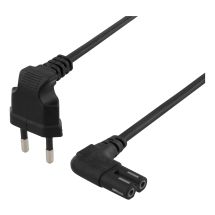 Unearthed device cable 0.5m angled CEE 7/16 IEC 60320 black