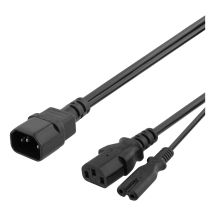 Y-Splitter power cord C14 to C13+C7, 0,2m, black