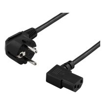 Power cable angled CEE 7/7 to angled IEC 60320 C13 10m black