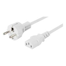 Earthed extension cable CEE 7/7 to IEC 60320 C13, 10m, white