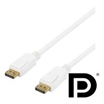 DisplayPort-kaapeli, 2m, 4K UHD, DP 1.2, valkoinen