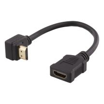 Flexible HDMI adapter, 0.2m, up-angled, HDMI M/F, UHD, black