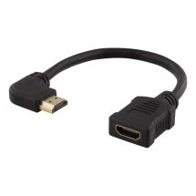Flexible HDMI adapter, 0.2m, right-angled, HDMI M/F, UHD, bl