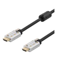 HDMI cable, lockable, HDMI High Speed w/ Ethernet, 2m, black