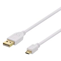 USB 2.0 cable Type A ma, Type Micro B ma, 5-pin, 1m, white