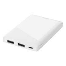 DELTACO varavirtalähde, 5000mAh, 2x USB-A, Micro USB, valkoinen