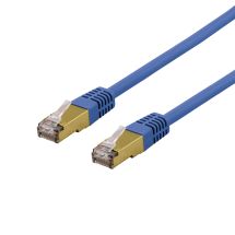 S/FTP Cat6a patch cable, delta cert, LSZH, 1m, blue
