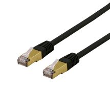S/FTP Cat6a patch cable, delta cert, LSZH, 3m, black