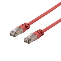 U/FTP Cat6a patch cable, LSZH, 1m, red