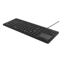 Rubberized keyboard with touchpad, IP68, 104 keys, black