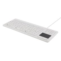 Rubberized keyboard with touchpad, IP68, 105 keys, white