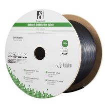 F/UTP Cat6 installation cable, for outdoor use, 305m, black